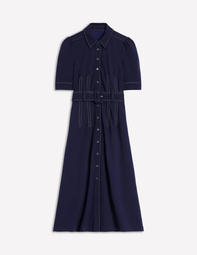 Belted Ponte Shirt Dress--Boden Flash Sale