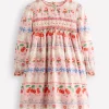 Bess Cosy Smocked Dress-Pink Valentines Bunny-Boden Store