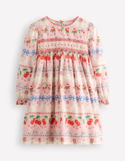 Bess Cosy Smocked Dress-Pink Valentines Bunny-Boden Store