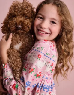 Bess Cosy Smocked Dress-Pink Valentines Bunny-Boden Store