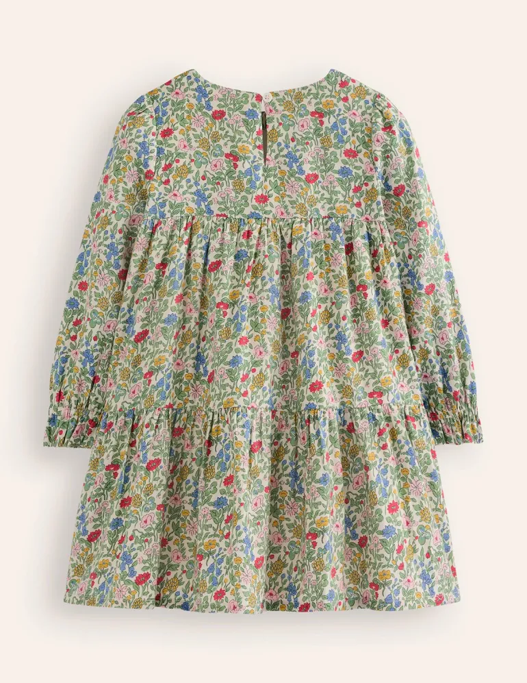 Betsy Tiered Twirly Dress-Multi Meadow Floral-Boden Shop