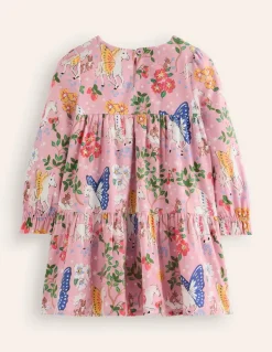 Betsy Tiered Twirly Dress-Vintage Pink Enchanted Forest-Boden Online