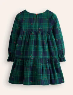 Betsy Tiered Twirly Dress-Blackwatch Check Holly-Boden Cheap