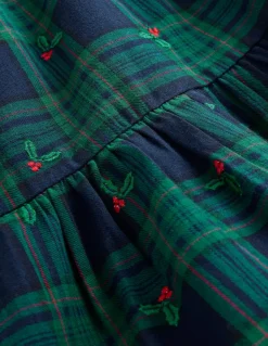 Betsy Tiered Twirly Dress-Blackwatch Check Holly-Boden Cheap