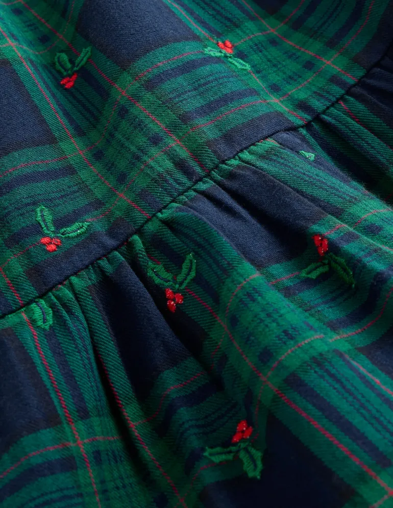 Betsy Tiered Twirly Dress-Blackwatch Check Holly-Boden Cheap