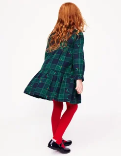 Betsy Tiered Twirly Dress-Blackwatch Check Holly-Boden Cheap
