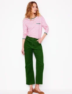 Blanket Stitch Boxy Top-Ivory, Pink Rose-Boden Best Sale
