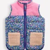 Borg Mix Collared Gilet-Sapphire Blue Nautical Floral-Boden Shop