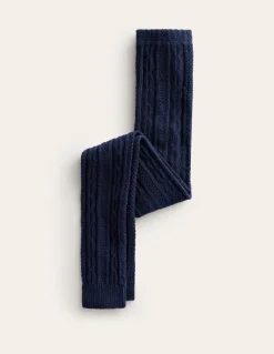 Cable Footless Tights-College Navy-Boden Best Sale