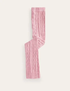 Cable Footless Tights-Vintage Pink-Boden Discount