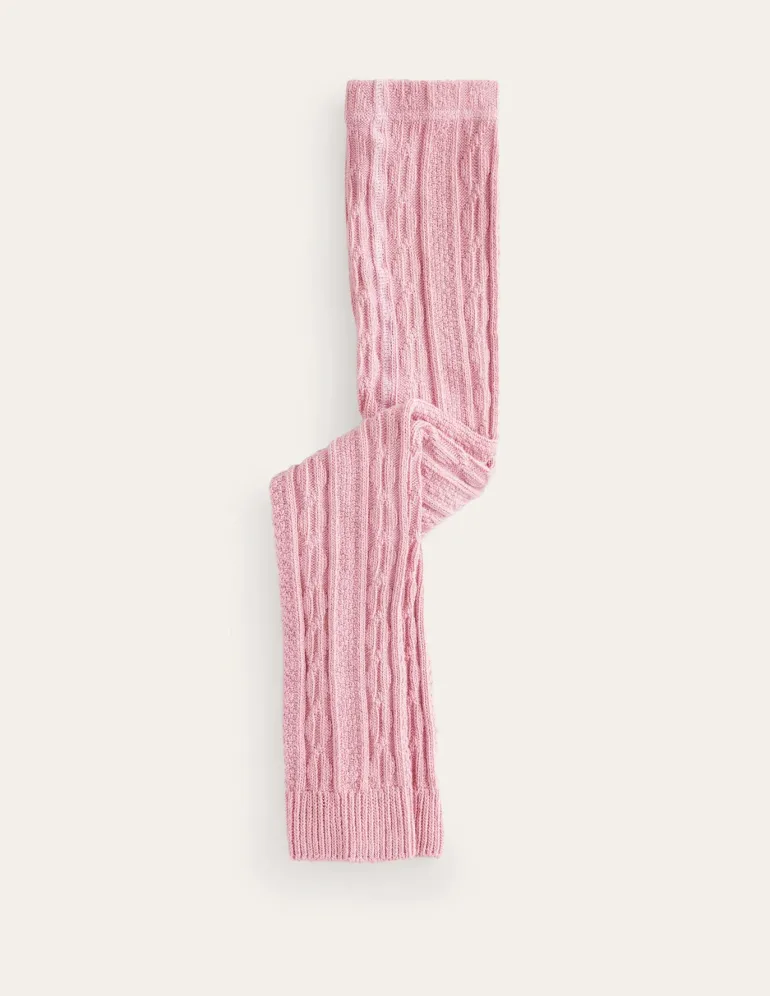 Cable Footless Tights-Vintage Pink-Boden Discount