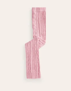 Cable Footless Tights-Vintage Pink-Boden Sale