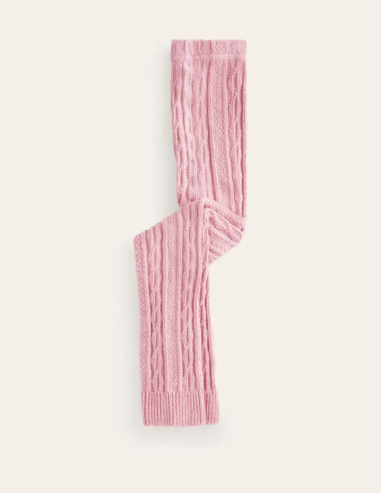 Cable Footless Tights-Vintage Pink-Boden Sale