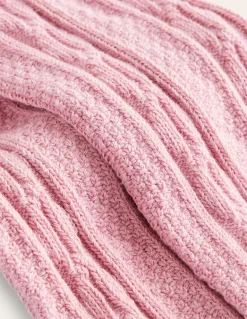 Cable Footless Tights-Vintage Pink-Boden Sale