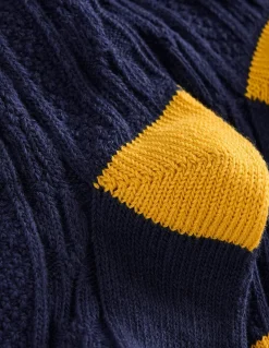 Cable Knit Tights-College Navy-Boden Online