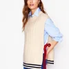 Cable Knit Wool Vest-Warm Ivory-Boden Cheap