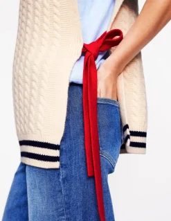 Cable Knit Wool Vest-Warm Ivory-Boden Cheap