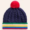 Cable Knitted Beanie-College Navy-Boden Shop
