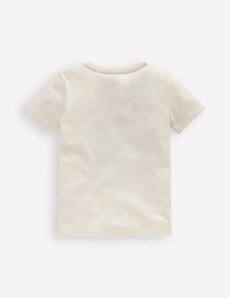 Chain Stitch T-Shirt-Soft Ivory Bus-Boden Cheap
