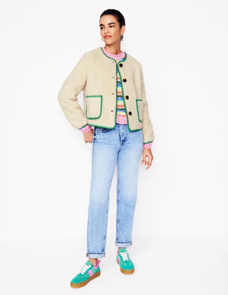 Chelsea Casual Jacket-Neutral Borg-Boden Outlet