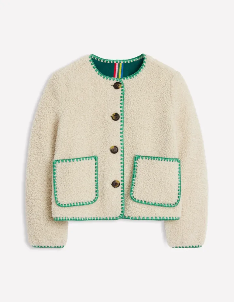 Chelsea Casual Jacket-Neutral Borg-Boden Outlet
