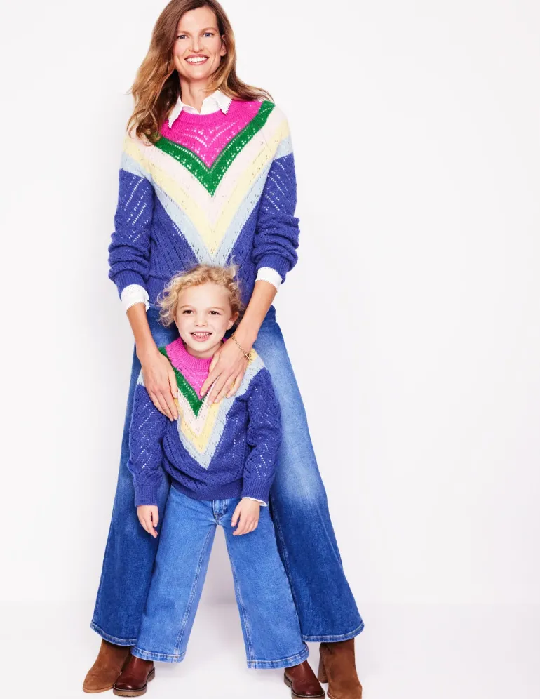 Chevron Jumper-Blue/Pink Chevron-Boden Outlet