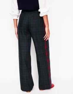 Chiswick Wool Blend Pants-Navy and Green Check-Boden Store