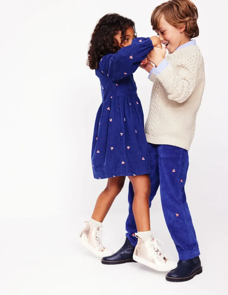 Chunky Cord Pull On Pants-Sapphire Blue Toadstool-Boden Flash Sale