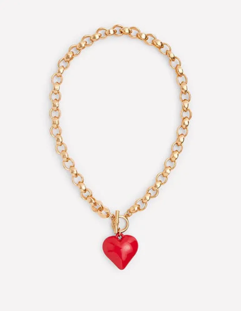 Chunky Heart Necklace-High Risk Red-Boden Best