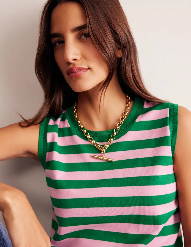 Chunky T-bar Chain Necklace--Boden New