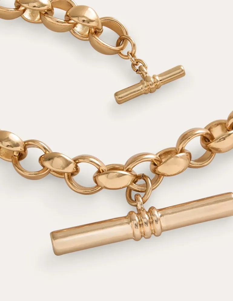 Chunky T-bar Chain Necklace--Boden New