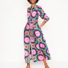 Clara Cotton Shirt Dress-Multi, Flower Tile-Boden Online