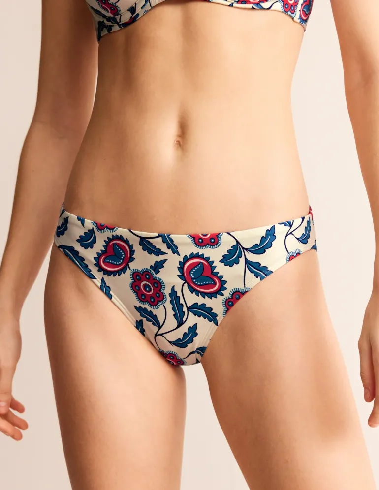 Classic Bikini Bottoms-Ivory, Floret Vine-Boden Hot