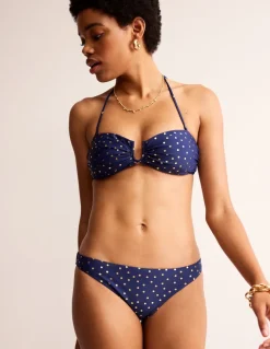 Classic Bikini Bottoms-Navy Foil Spot-Boden Online