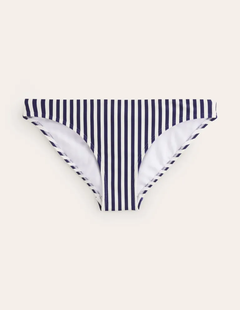 Classic Bikini Bottoms-Navy, Ivory Stripe-Boden New