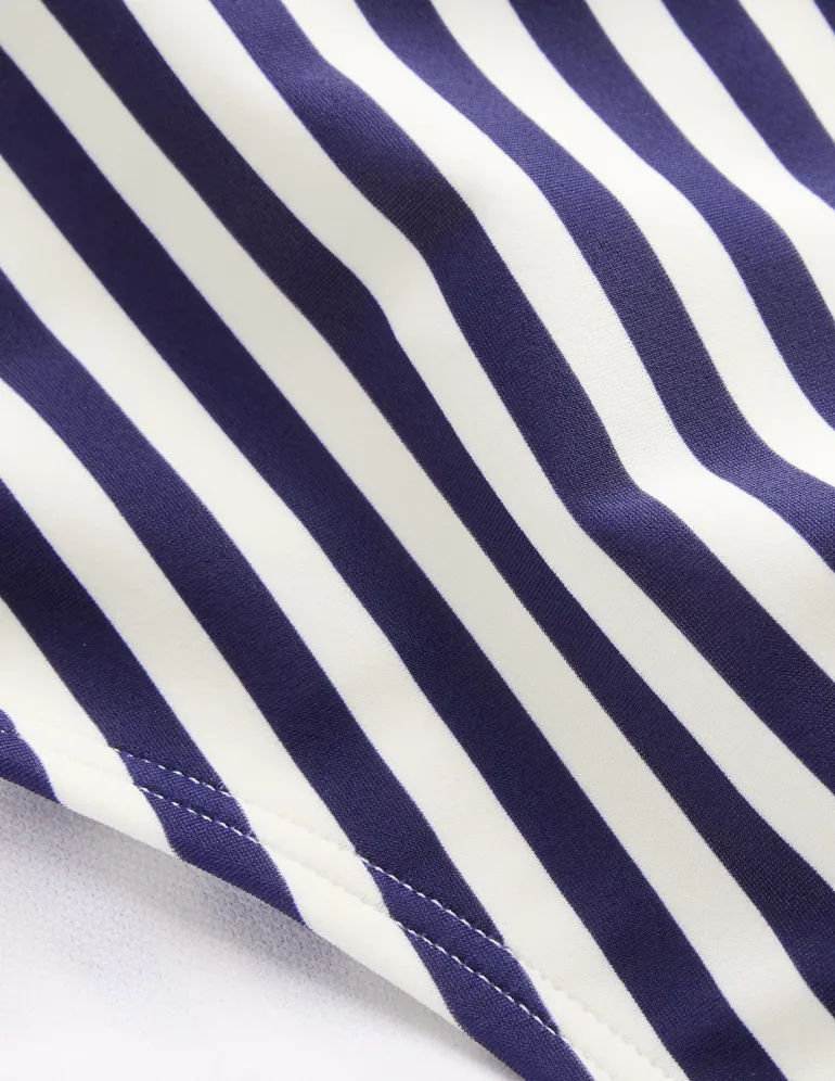 Classic Bikini Bottoms-Navy, Ivory Stripe-Boden New