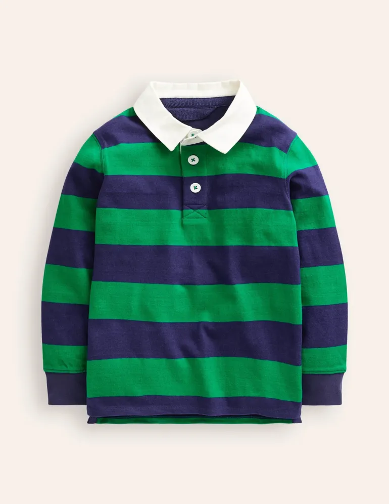 Classic Rugby Shirt-College Navy/ Highland Green-Boden Cheap