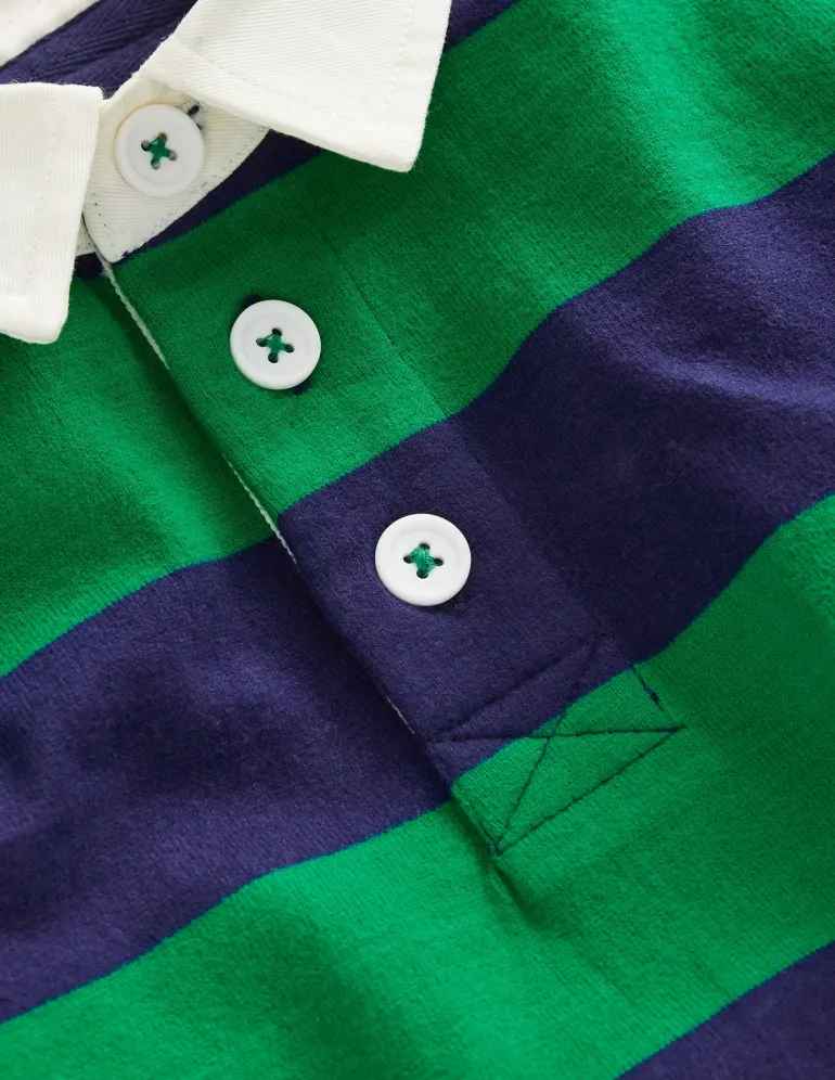 Classic Rugby Shirt-College Navy/ Highland Green-Boden Cheap