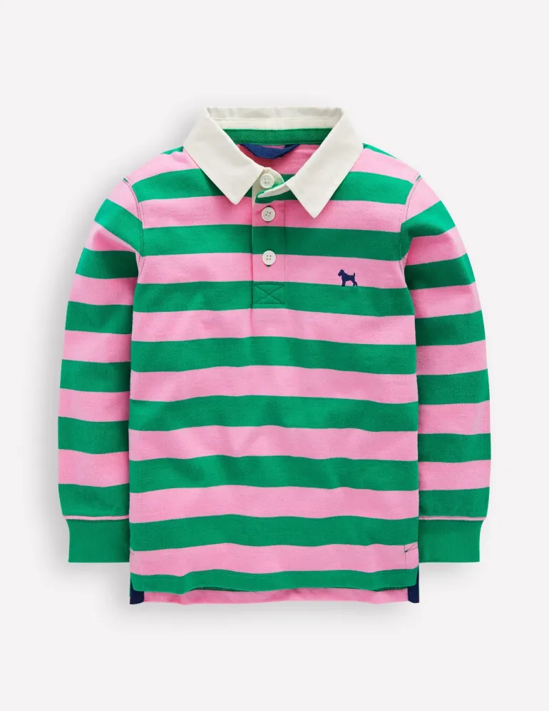 Classic Rugby Shirt-Lime Juice / Vintage Mauve-Boden Fashion