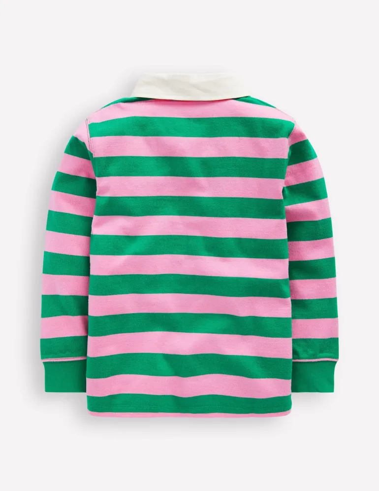 Classic Rugby Shirt-Lime Juice / Vintage Mauve-Boden Fashion