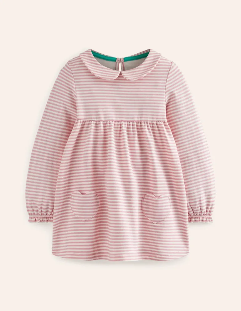 Collared Tunic-Vintage Pink/ Oatmeal Stripe-Boden Best Sale