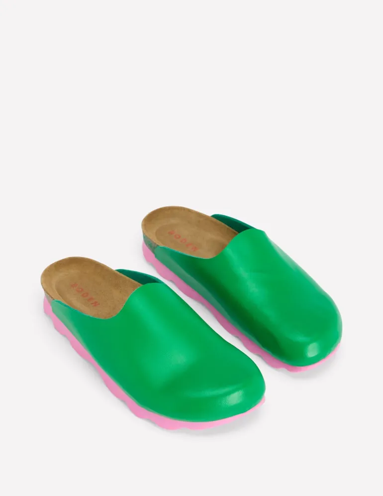 Colour Block Clogs-Rich Emerald-Boden Best Sale