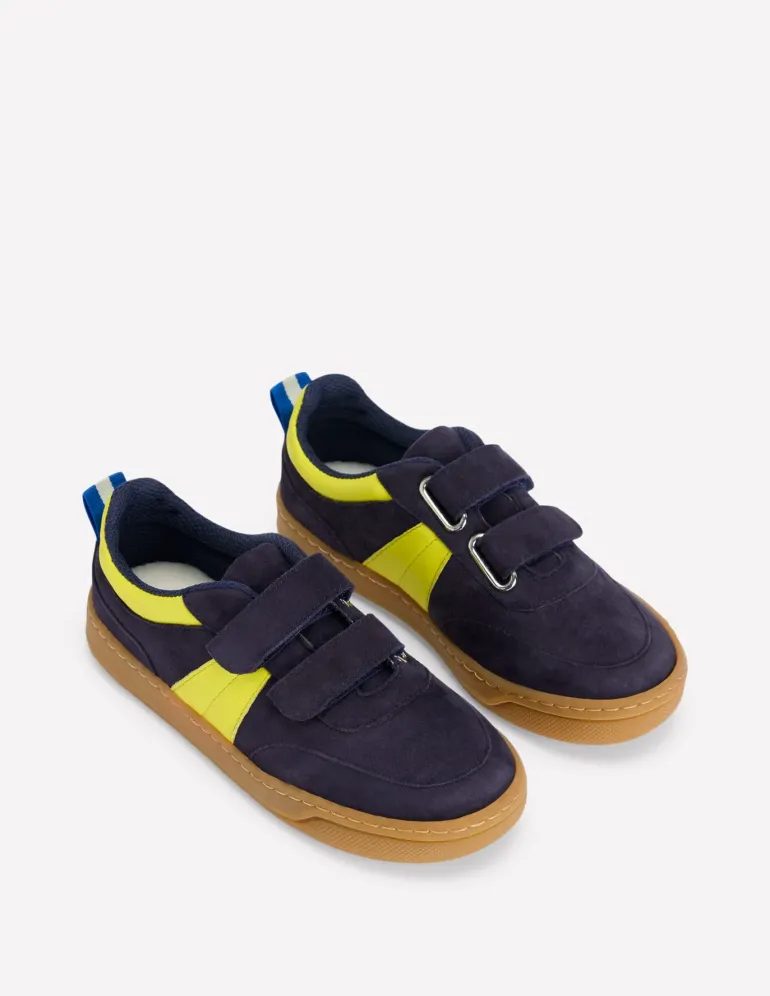 Colourblock Low Tops-College Navy/Neon-Boden Cheap