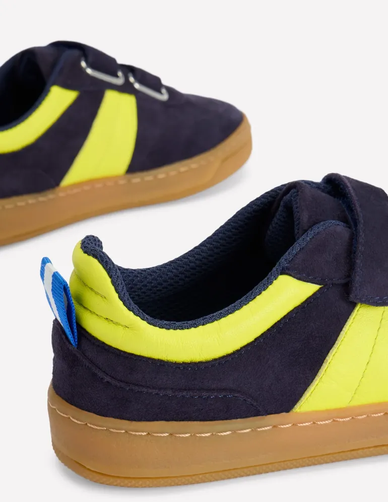 Colourblock Low Tops-College Navy/Neon-Boden Cheap