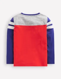 Colourblock T-shirt-Poppy Red Colourblock-Boden New
