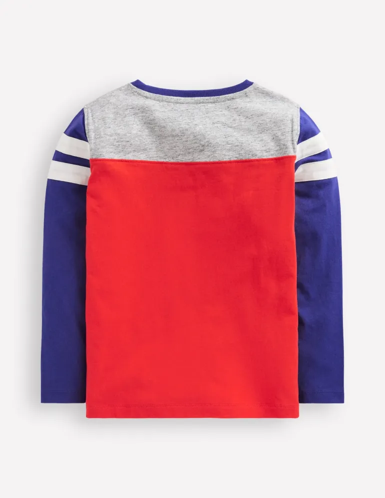 Colourblock T-shirt-Poppy Red Colourblock-Boden New