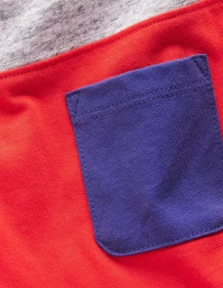 Colourblock T-shirt-Poppy Red Colourblock-Boden New