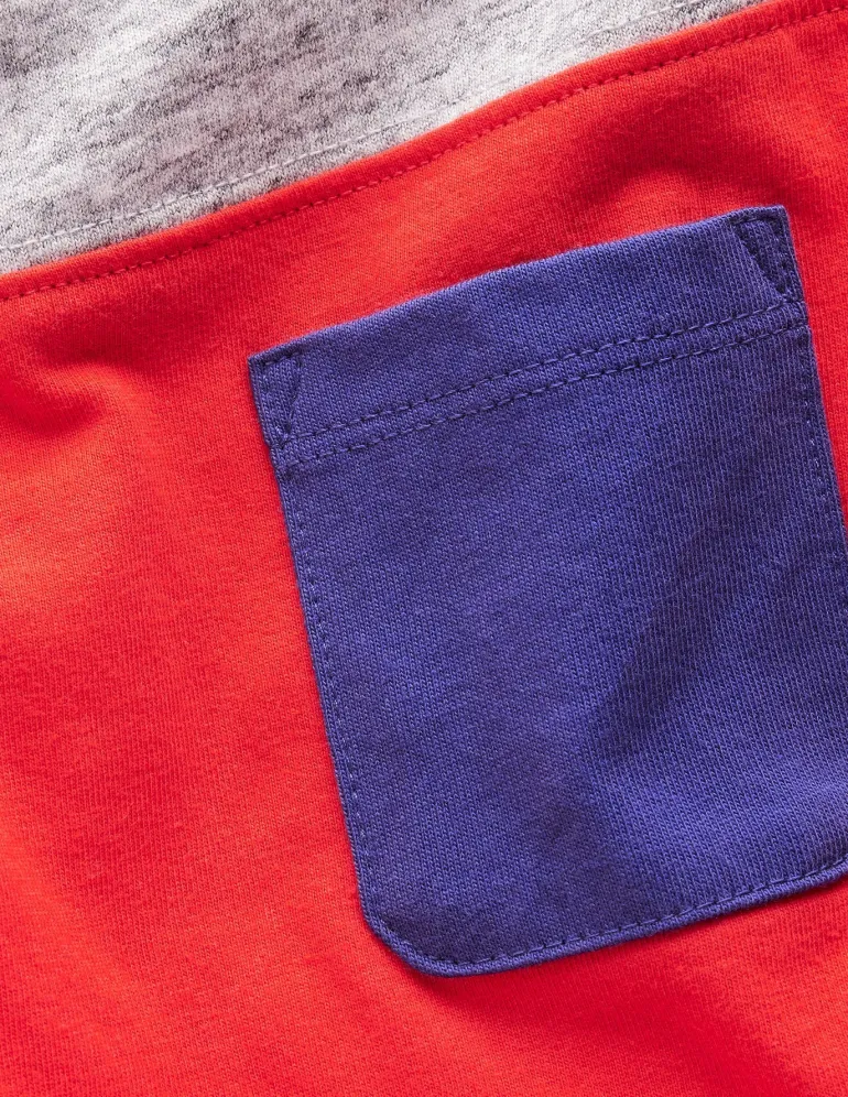 Colourblock T-shirt-Poppy Red Colourblock-Boden New