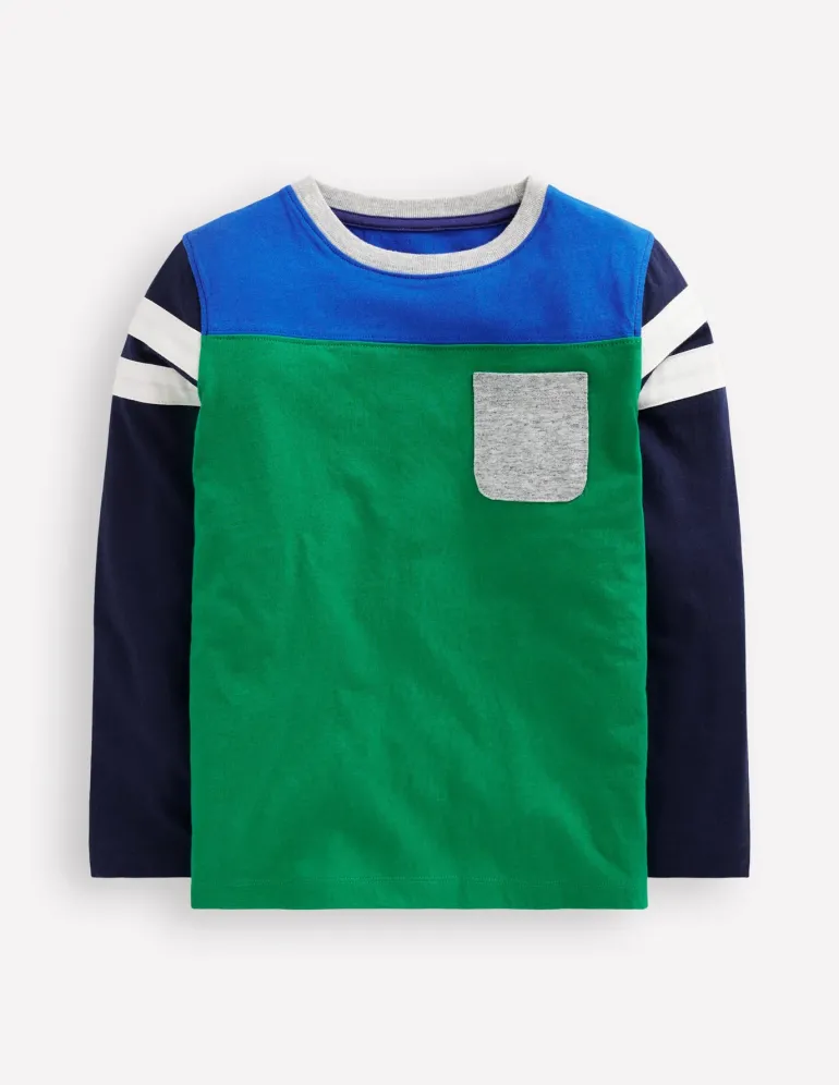 Colourblock T-shirt-Sapling Green Colourblock-Boden Outlet