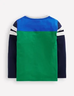 Colourblock T-shirt-Sapling Green Colourblock-Boden Outlet